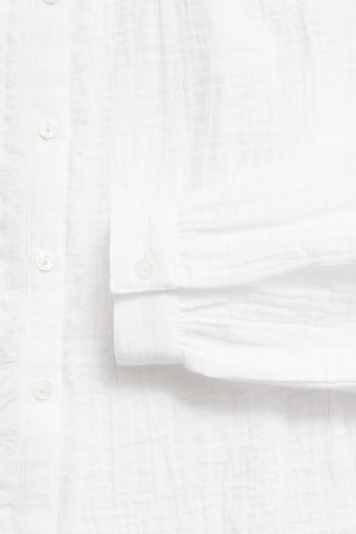 Chemise coton tissu plissé - Blanc
