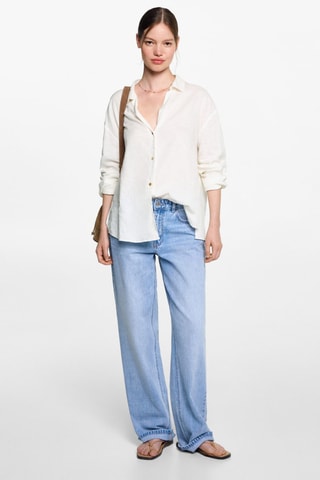Chemise regular-fit lin - Blanc cassé