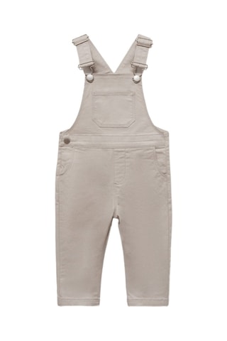 Salopette longue poches - Gris clair