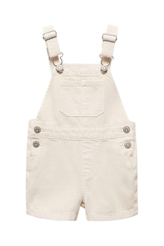 Salopette courte en jean - Beige