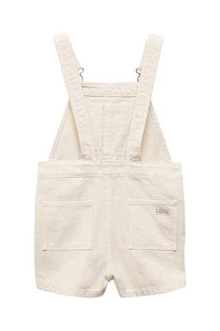 Salopette courte en jean - Beige