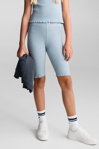 Leggings courts coton - Bleu