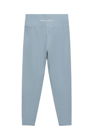 Legging maille côtelée coton - Bleu clair