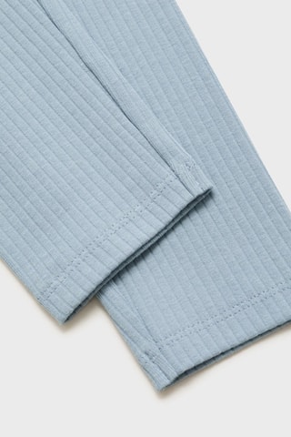Legging maille côtelée coton - Bleu clair