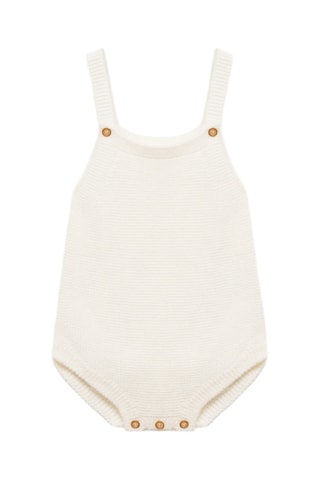 Barboteuse maille coton - Blanc