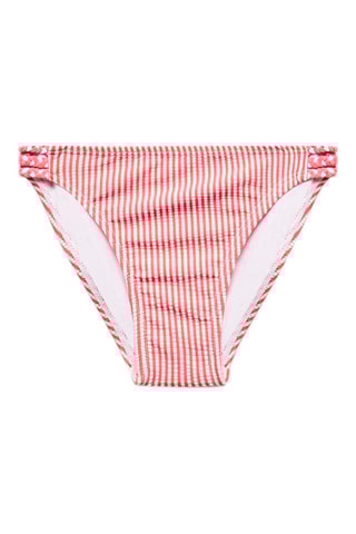Culotte bikini rayures - Corail