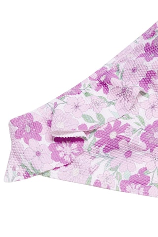 Culotte bikini à fleurs et volant - Lavande