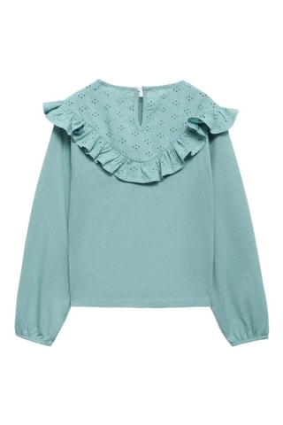 T-shirt détails brodés - Vert d'eau