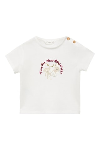 T-shirt empiècements décoratifs - Blanc cassé