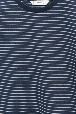 T-shirt manches longues rayures - Bleu nuit