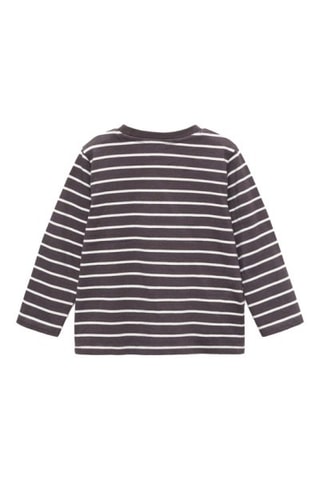 T-shirt manches longues rayures - Anthracite