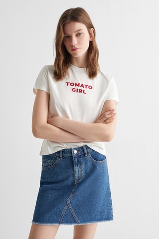 T-shirt message imprimé - Blanc cassé