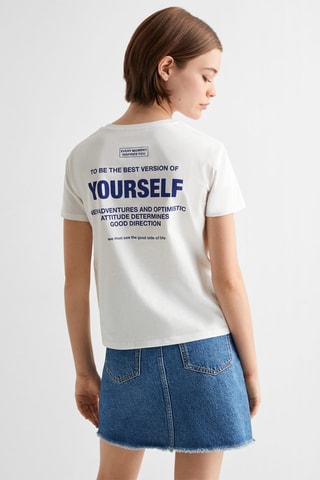T-shirt message imprimé - Blanc cassé