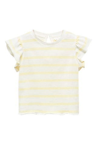 T-shirt rayures volants - Jaune