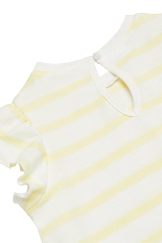 T-shirt rayures volants - Jaune