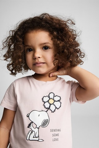 T-shirt imprimé Snoopy - Mauve