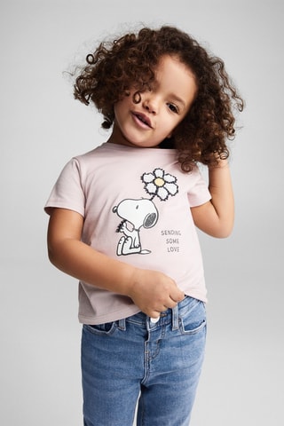 T-shirt imprimé Snoopy - Mauve