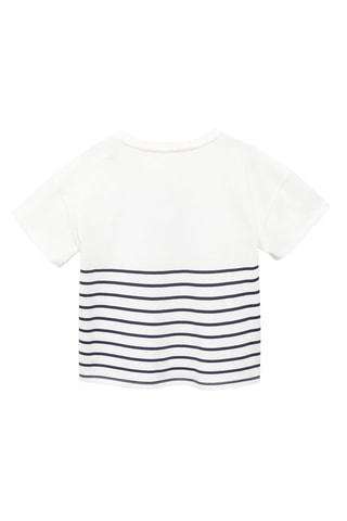T-shirt message texturé - Blanc cassé