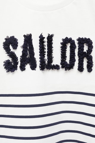 T-shirt message texturé - Blanc cassé