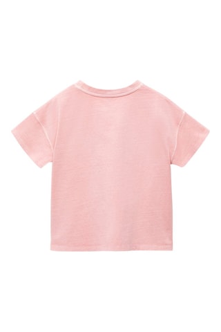T-shirt message relief - Vieux rose