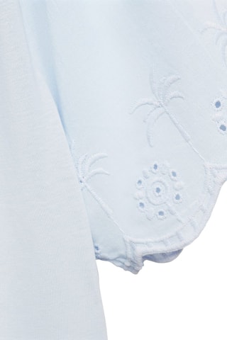 T-shirt détails brodés - Ciel