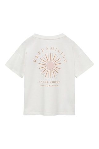 T-shirt message brodé - Blanc cassé