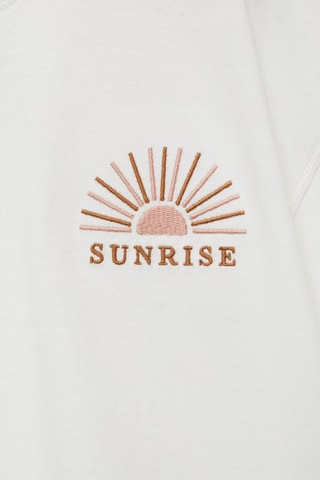 T-shirt message brodé - Blanc cassé