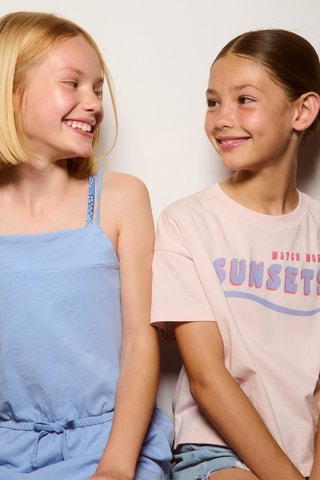 T-shirt coton imprimé - Rose