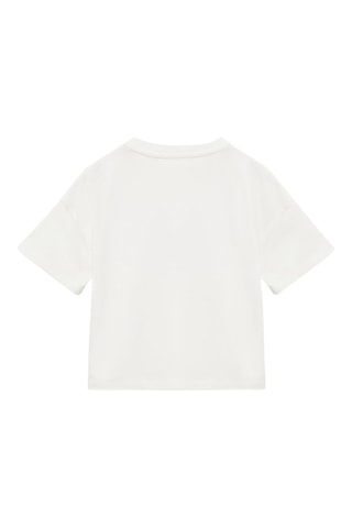 T-shirt message brodé - Blanc cassé