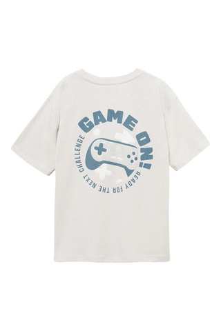 T-shirt coton imprimé - Perle