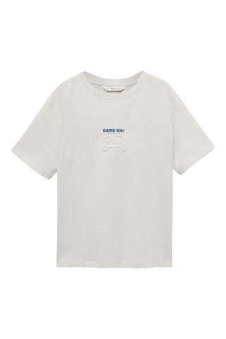 T-shirt coton imprimé - Perle