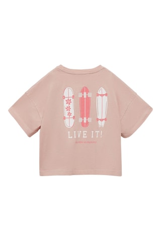 T-shirt coton imprimé - Rose