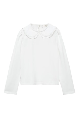 T-shirt col Claudine - Blanc cassé