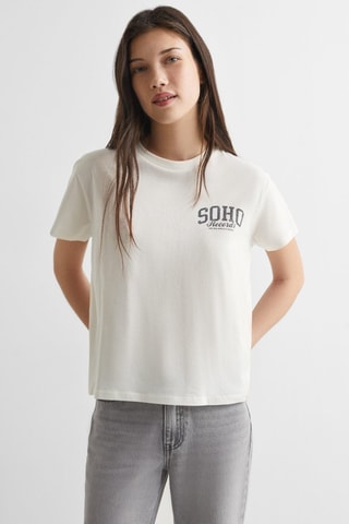 T-shirt message imprimé - Blanc cassé