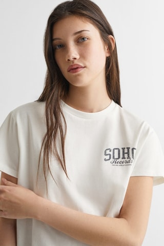 T-shirt message imprimé - Blanc cassé