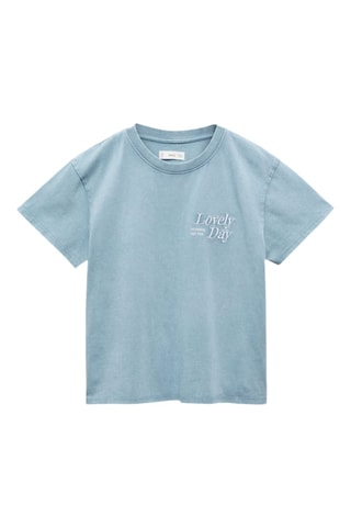 T-shirt message brodé - Bleu clair
