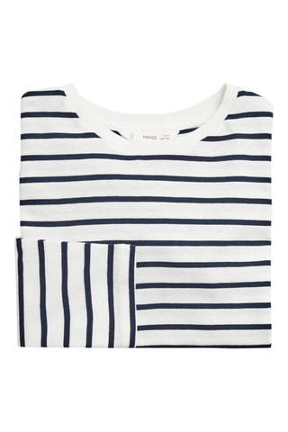 T-shirt coton à rayures - Bleu marine