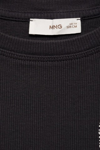 T-shirt imprimé maille côtelée - Anthracite