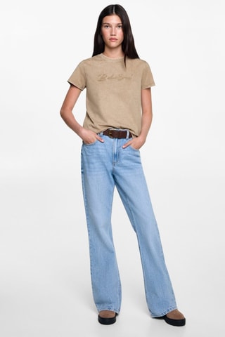 T-shirt coton effet délavé - Ecru