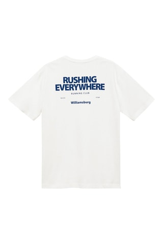 T-shirt coton imprimé - Blanc cassé