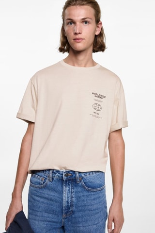 T-shirt oversize imprimé - Gris clair