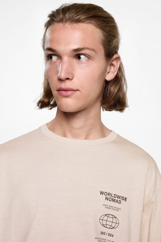 T-shirt oversize imprimé - Gris clair