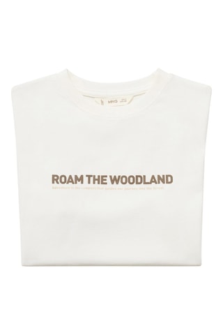T-shirt coton imprimé - Blanc cassé