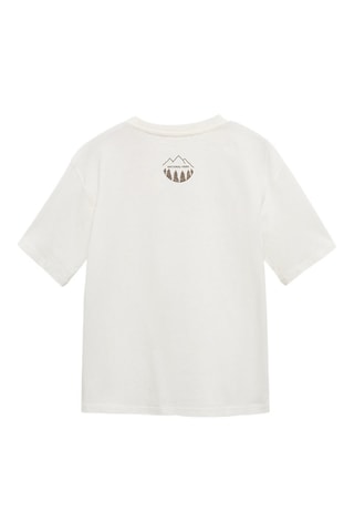 T-shirt coton imprimé - Blanc cassé
