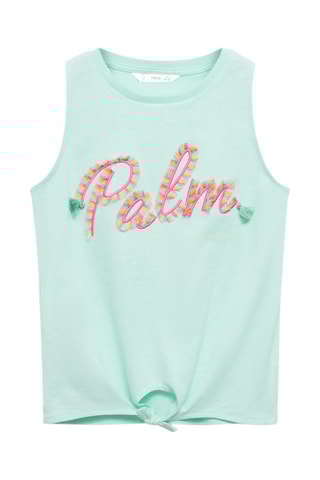 T-shirt détails brodés - Vert d'eau