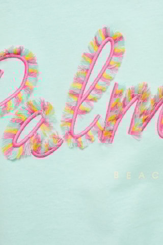 T-shirt détails brodés - Vert d'eau