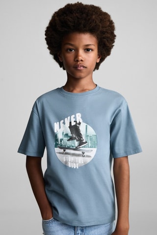 T-shirt imprimé skater - Vert
