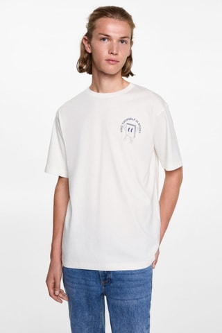 T-shirt oversize imprimé - Blanc cassé