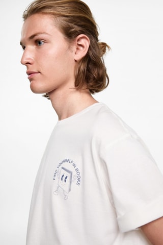 T-shirt oversize imprimé - Blanc cassé