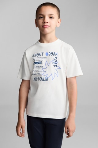 T-shirt imprimé surf - Blanc cassé